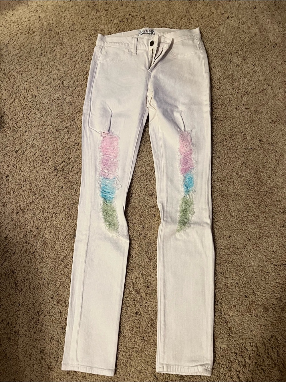 Wildfox White & pastel destroyed Jeans